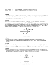 CHAPTER 31  ELECTROMAGNETIC INDUCTION Problem