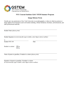 NYU Courant Institute Girls’ STEM Summer Program Image Release Form