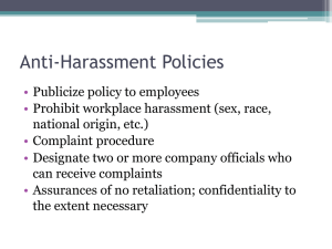 Anti-Harassment Policies