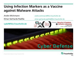 Cy ber Defens e  Using Infection Markers as a Vaccine