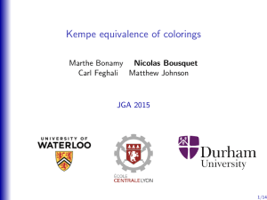 Kempe equivalence of colorings Marthe Bonamy Nicolas Bousquet Carl Feghali