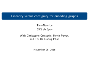 Linearity versus contiguity for encoding graphs Tien-Nam Le ENS de Lyon