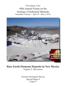 Rare Earth Elements Deposits in New Mexico Geology of Industrial Minerals