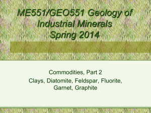 ME551/GEO551 Geology of Industrial Minerals Spring 2014