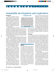 Sustainable development and exploration P A P E R S