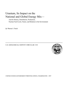 Uranium, Its Impact on the National and Global Energy Mix—