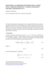 POLYNOMIAL ALGORITHMS FOR PROJECTING A POINT AND BOX CONSTRAINTS IN