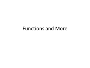 Functions and More