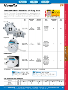 Selection Guide for Masterflex I/P Pump Heads L/S