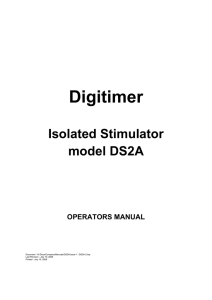 Digitimer Isolated Stimulator model DS2A OPERATORS MANUAL
