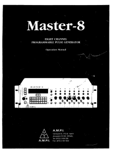 Master-8 EIGHT CHANNEL PROGRAMMABLE PULSE GENERATOR Operation Manual