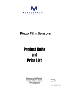 Product Guide and Price List Piezo Film Sensors