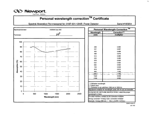 i^ CV&gt;  I ^ e w p o r t . Personal wavelength correction Certificate