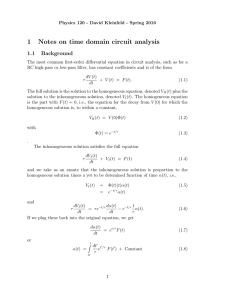 1 Notes on time domain circuit analysis 1.1 Background
