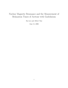 Nuclear Magnetic Resonance and the Measurement of June 15, 2006
