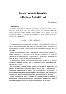 Second Harmonic Generation in Nonlinear Optical Crystal  Diana Jeong