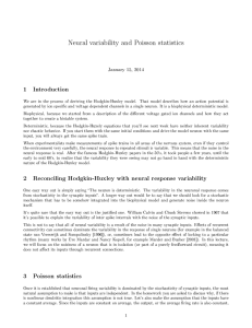 Neural variability and Poisson statistics 1 Introduction January 15, 2014