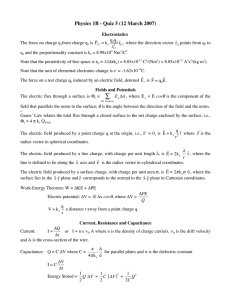 Physics 1B - Quiz 5 (12 March 2007)  q ˆr