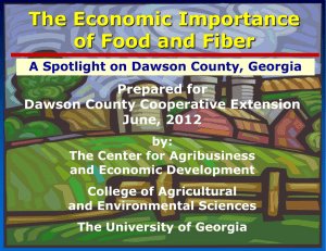 The Economic Importance of Food and Fiber Prepared for Dawson County Cooperative Extension