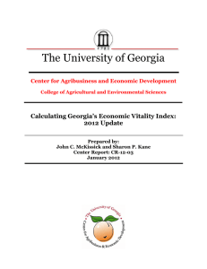 The University of Georgia  Calculating Georgia’s Economic Vitality Index: 2012 Update