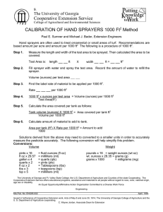 Cooperative Extension Service CALIBRATION OF HAND SPRAYERS 1000 Ft Method
