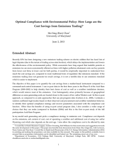 Optimal Compliance with Environmental Policy: How Large are the Extended Abstract