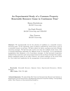 An Experimental Study of a Common Property