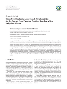 Research Article Three New Stochastic Local Search Metaheuristics Irrigation Scheme