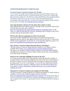 NCDPI WEB HIGHLIGHTS- MARCH 28, 2014