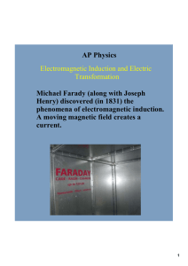 AP Physics Michael Farady (along with Joseph  Henry) discovered (in 1831) the  phenomena of electromagnetic induction.  