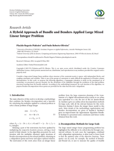 Research Article Linear Integer Problem Placido Rogerio Pinheiro
