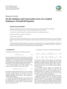 Research Article On the Solutions and Conservation Laws of a Coupled