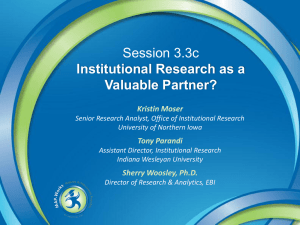 Institutional Research as a Valuable Partner?