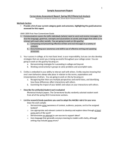 Sample Assessment Report Cornerstone Assessment Report: Spring 2012 Rhetorical Analysis