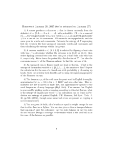 Homework January 20, 2015 (to be returned on January 27)