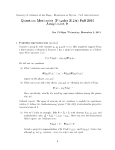 Quantum Mechanics (Physics 212A) Fall 2015 Assignment 9