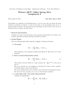 Whence QFT? (239a) Spring 2014 Assignment 3