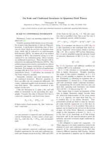 On Scale and Conformal Invariance in Quantum Field Theory y