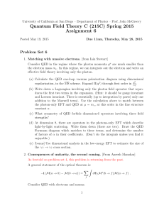 Quantum Field Theory C (215C) Spring 2015 Assignment 6