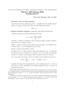 Physics 239 Spring 2016 Assignment 6