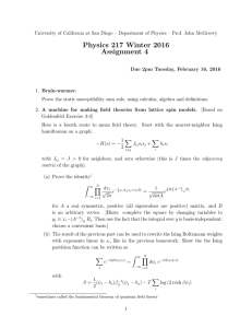 Physics 217 Winter 2016 Assignment 4