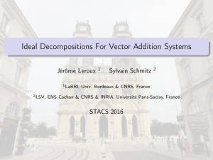 Ideal Decompositions For Vector Addition Systems Jérôme Leroux Sylvain Schmitz