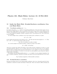 Physics 161: Black Holes: Lecture 13: 19 Feb 2013 13