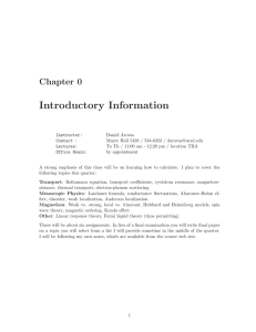 Introductory Information Chapter 0