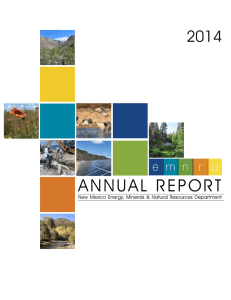 AN NU A L   R EP O R... 2014 New Mexico Energy, Minerals &amp; Natural Resources Department