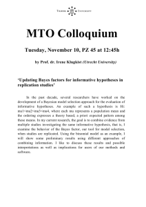 MTO Colloquium Tuesday, November 10, PZ 45 at 12:45h replication studies’