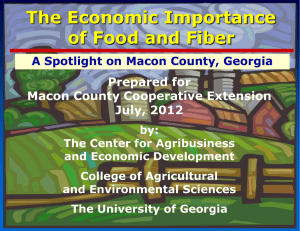 The Economic Importance of Food and Fiber Prepared for Macon County Cooperative Extension