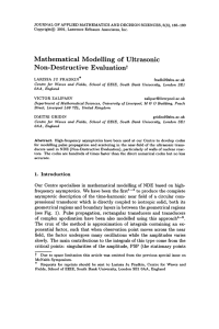 Modelling of Non-Destructive Mathematical Ultrasonic