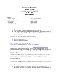 Data Services Committee Meeting Minutes Monday, September 24, 2012 11:00-12:00