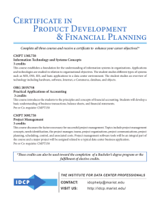 Certificate in Product Development &amp; Financial Planning CMPT 130L758